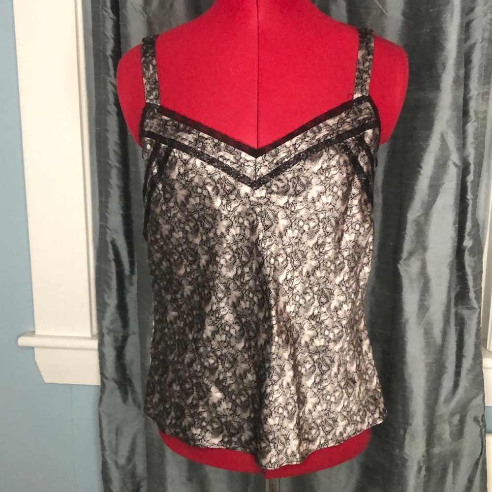 Ann Taylor Silver & Black Cami, size 8